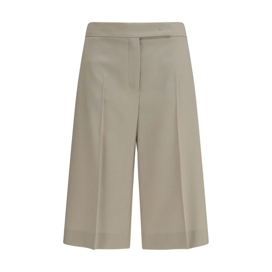 Pantalones cortos bermudas Max Mara Beige Lana Oves Aries