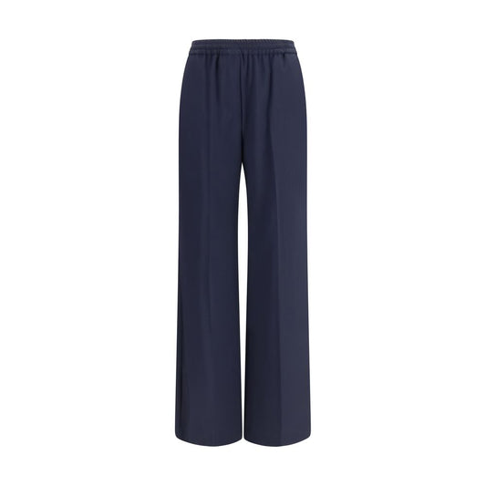 Pantalón casual de lana azul Oves Aries de Max Mara