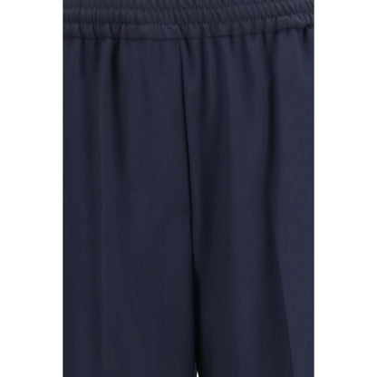 Pantalón casual de lana azul Oves Aries de Max Mara