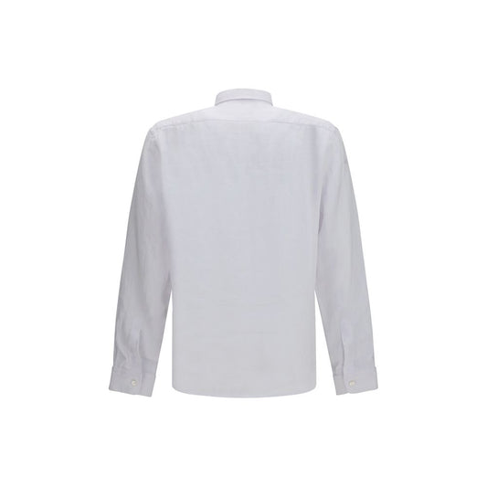 Camisa de vestir de lino blanca y negra de Hugo Boss