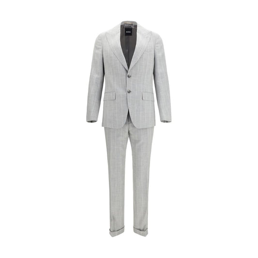 Traje de dos piezas de algodón gris de Hugo Boss Black