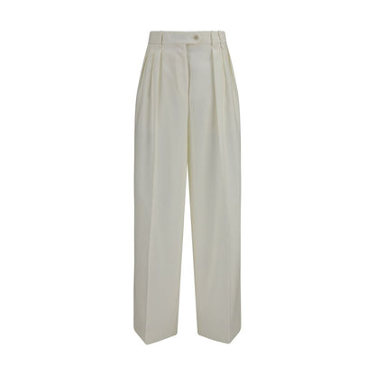 Calvin Klein Pantalon Casual Blanc en Laine Ovis Aries