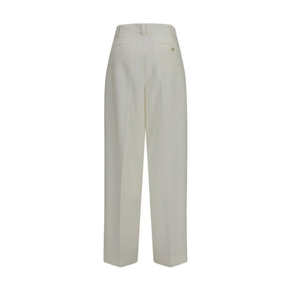 Calvin Klein Pantalon Casual Blanc en Laine Ovis Aries