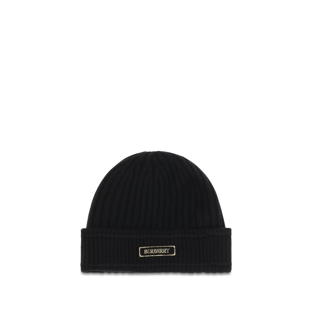 Burberry Black Wool Beanie With Ovis Aries Knit