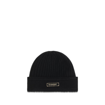 Burberry Black Wool Beanie With Ovis Aries Knit
