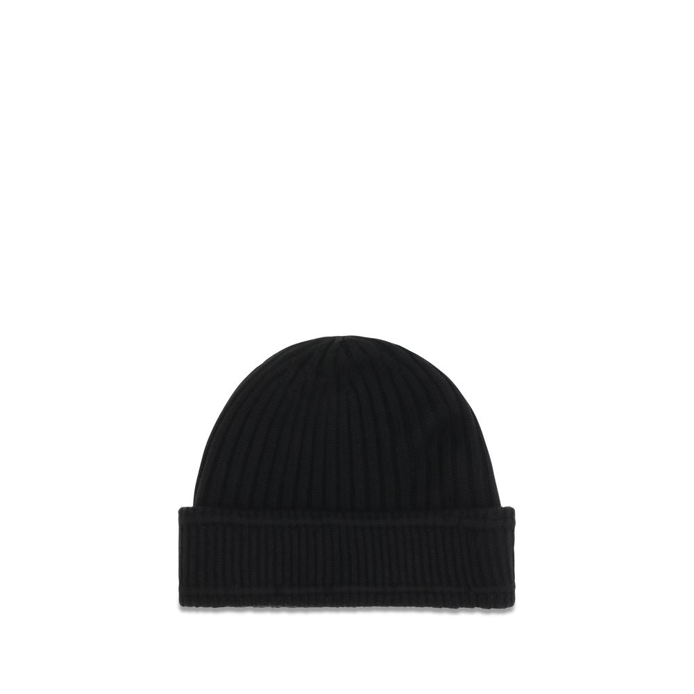 Burberry Black Wool Beanie With Ovis Aries Knit