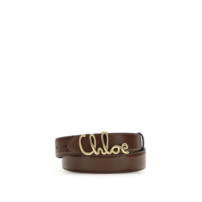 Ceinture classique en cuir de veau marron Chloé Bos Taurus