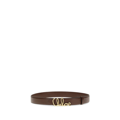 Ceinture classique en cuir de veau marron Chloé Bos Taurus