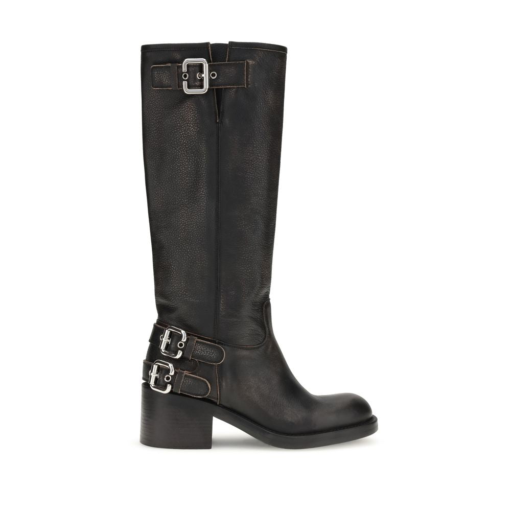 Botines Chloé De Piel Negra Estilo Motociclista Bos Taurus