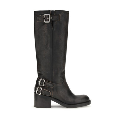 Botines Chloé De Piel Negra Estilo Motociclista Bos Taurus