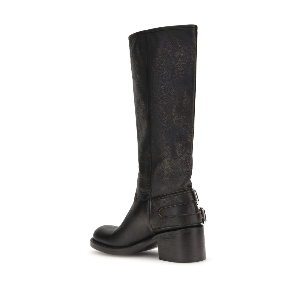 Botines Chloé De Piel Negra Estilo Motociclista Bos Taurus