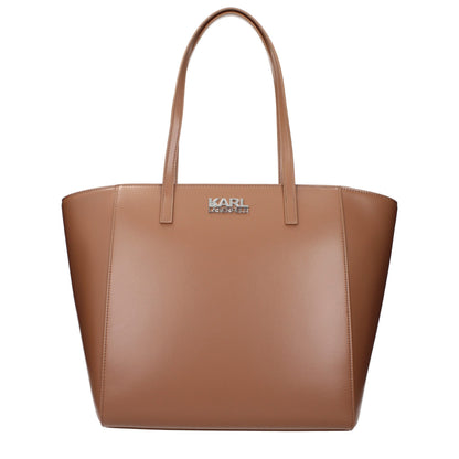 Bolso de hombro de polietileno marrón Karl Lagerfeld