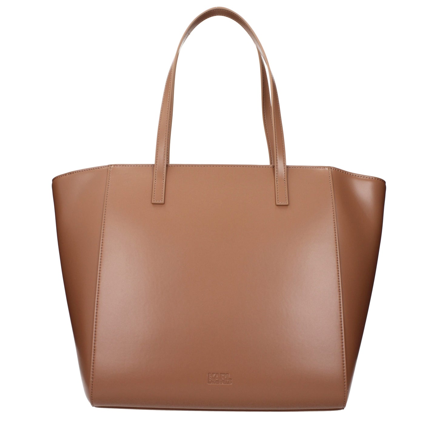 Bolso de hombro de polietileno marrón Karl Lagerfeld