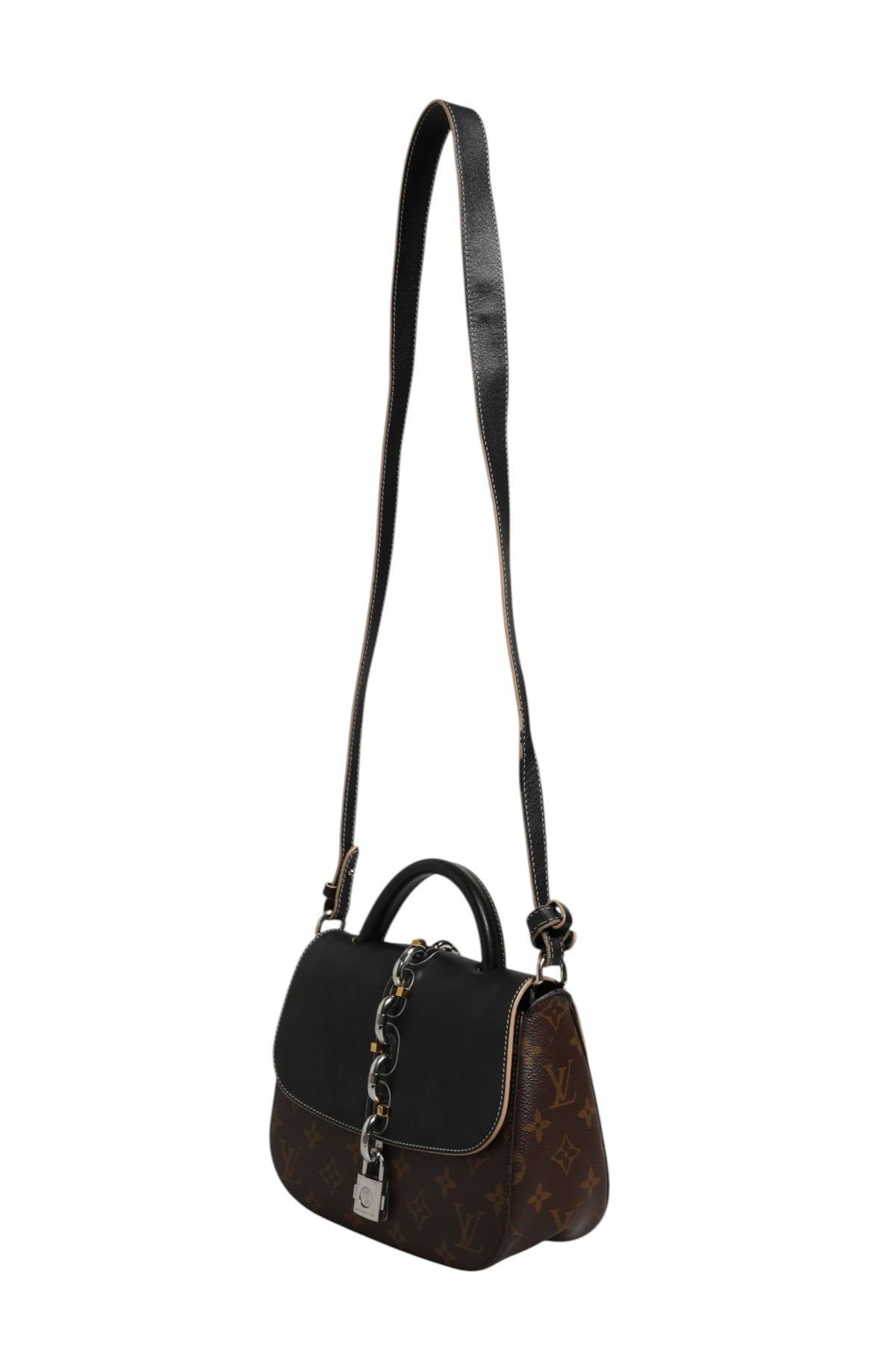 Sac porté épaule Louis Vuitton Chain It PM en cuir Monogram noir