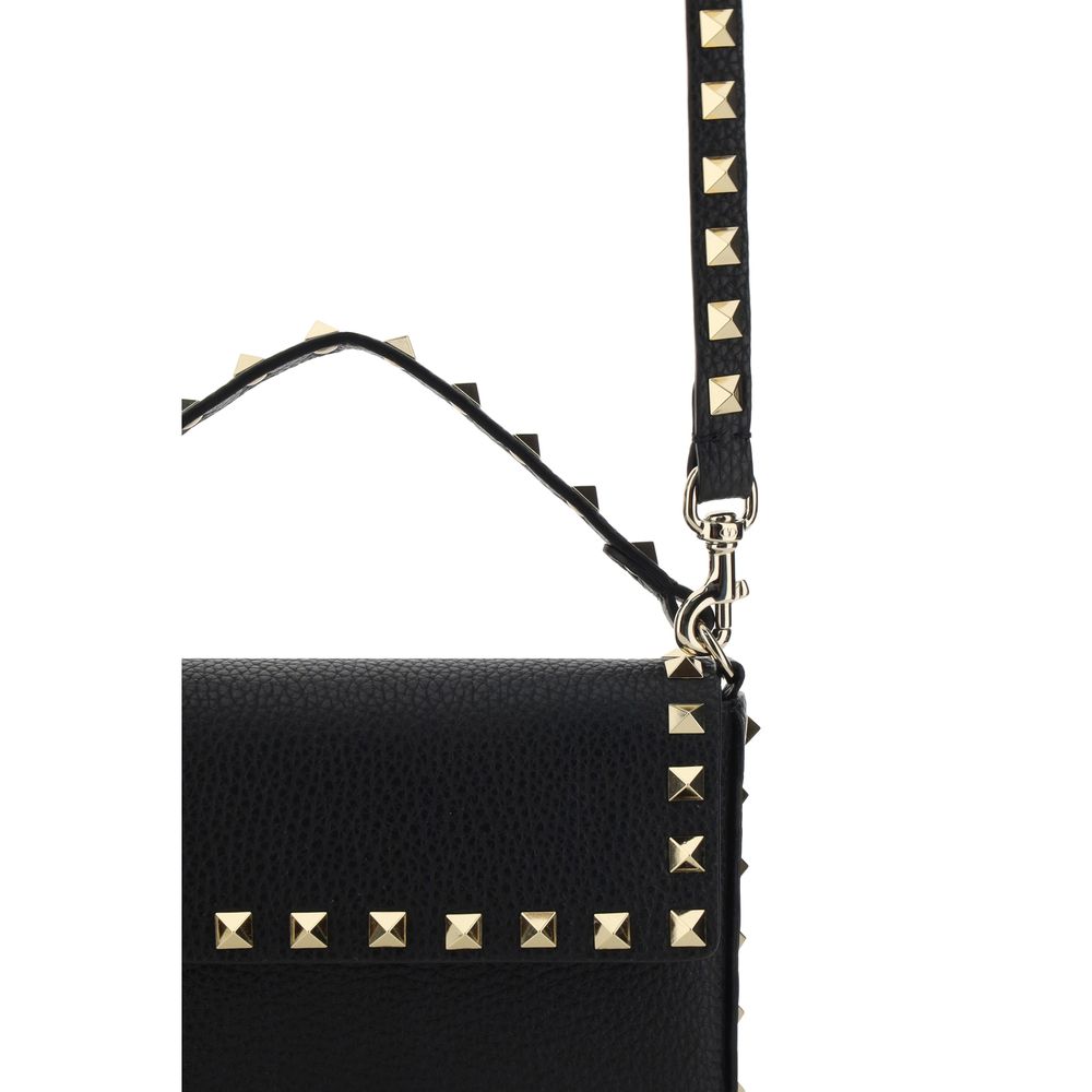 Valentino Garavani Black Bull Leather Shoulder Bag