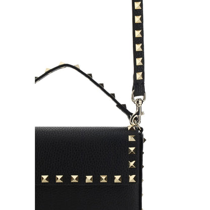 Valentino Garavani Black Bull Leather Shoulder Bag