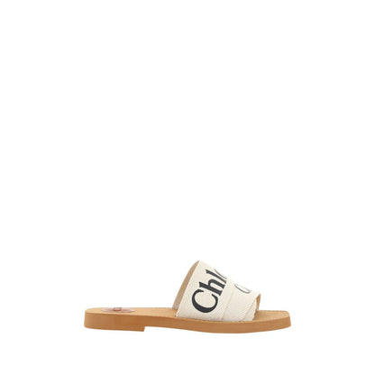Sandalias planas Chloé de algodón blanco