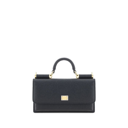 Sac à bandoulière Dolce & Gabbana en cuir de veau noir Bos Taurus