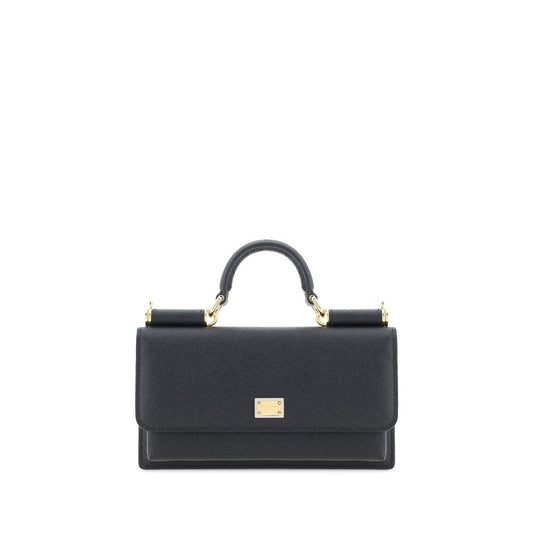 Bolso de Hombro de Piel de Becerro Negra Bos Taurus Dolce & Gabbana