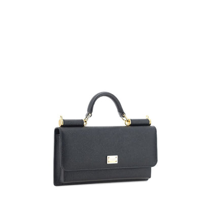 Sac à bandoulière Dolce & Gabbana en cuir de veau noir Bos Taurus