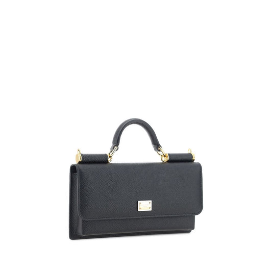 Bolso de Hombro de Piel de Becerro Negra Bos Taurus Dolce & Gabbana