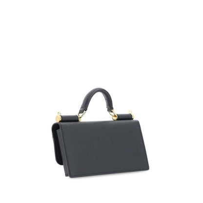 Sac à bandoulière Dolce & Gabbana en cuir de veau noir Bos Taurus