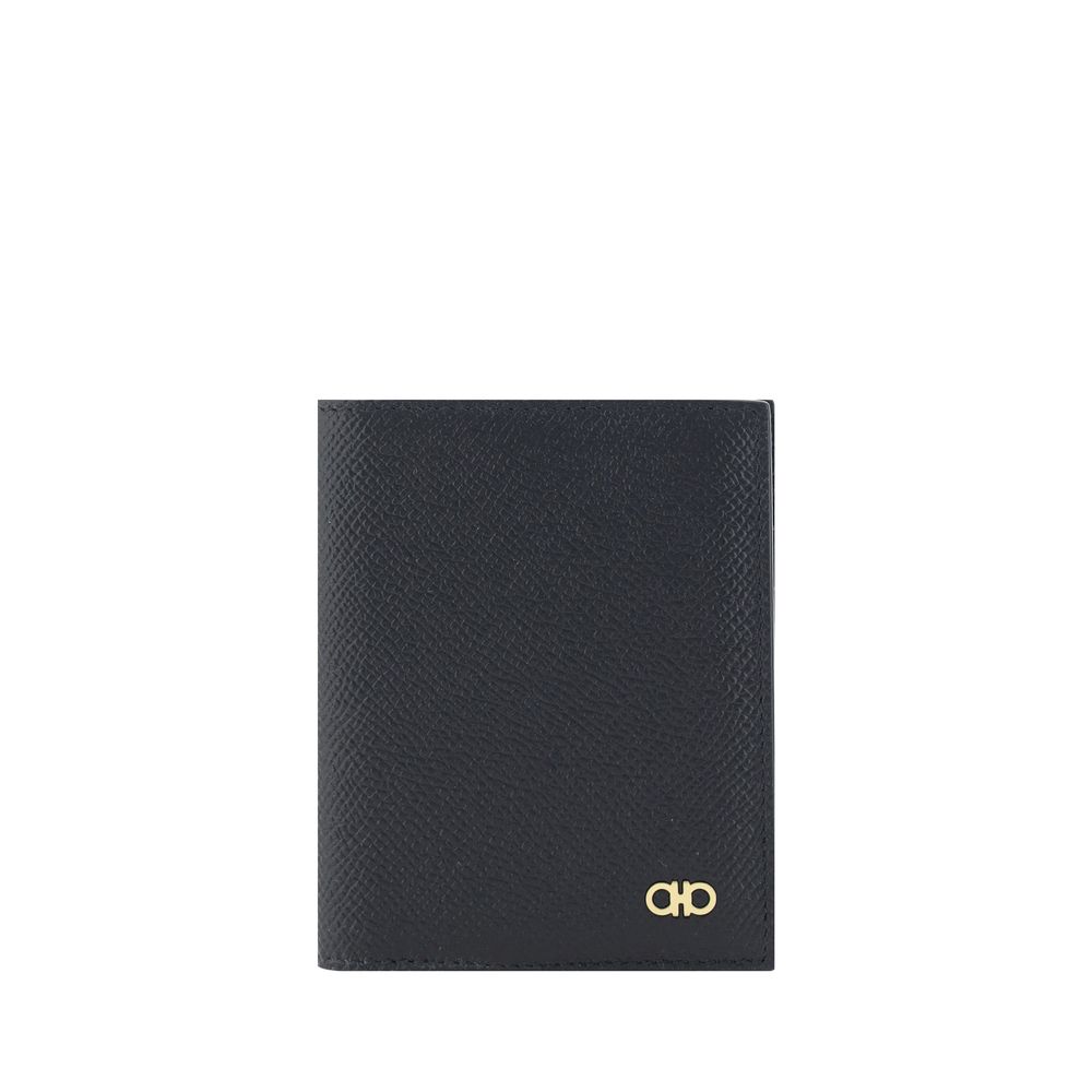 Portefeuille Ferragamo noir en cuir de veau modèle Bos Taurus