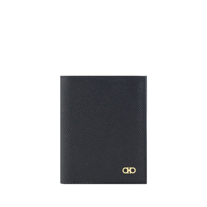 Portefeuille Ferragamo noir en cuir de veau modèle Bos Taurus