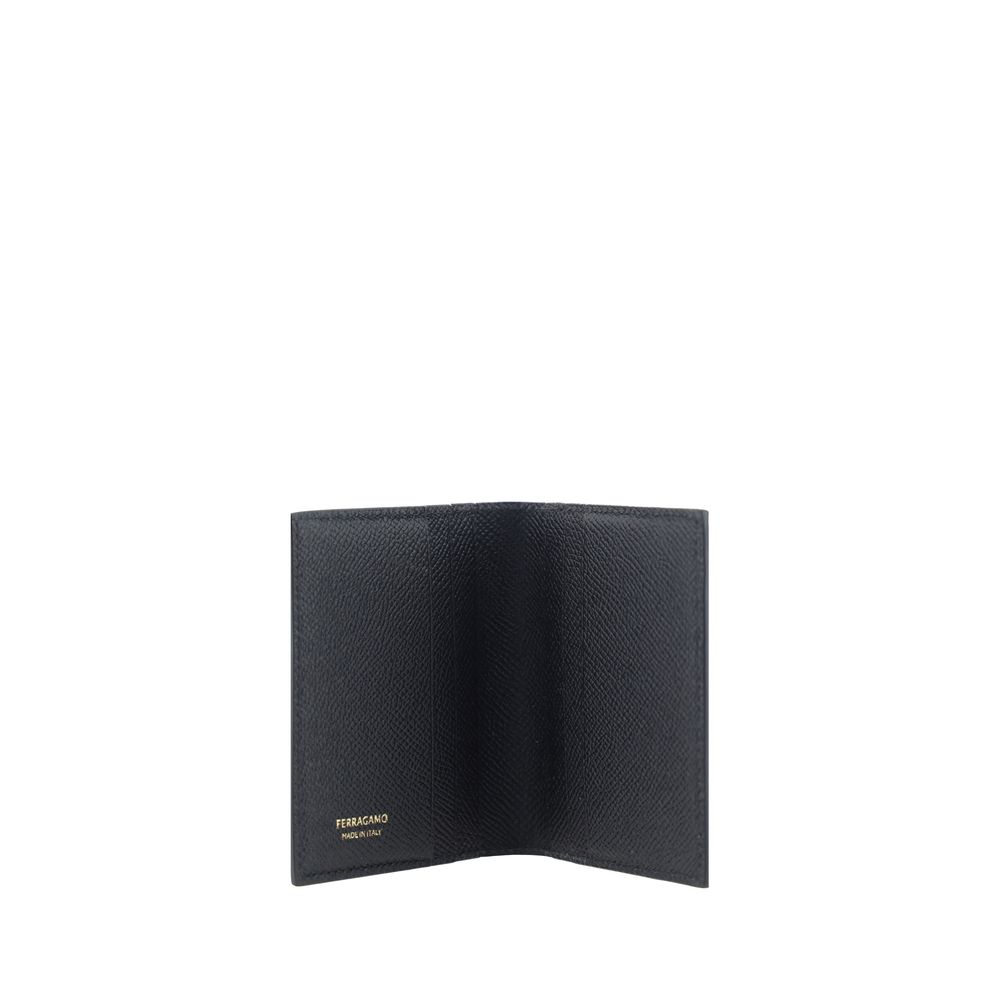 Portefeuille Ferragamo noir en cuir de veau modèle Bos Taurus