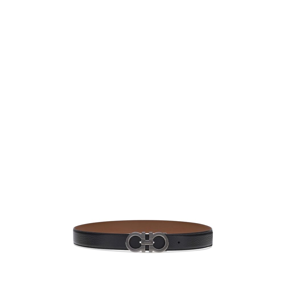 Ceinture Ferragamo Regular en Cuir Noir Bos Taurus