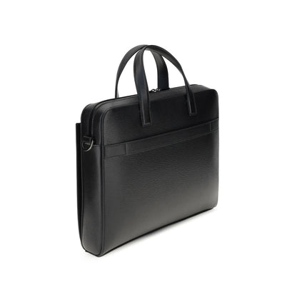 Portafolio Ferragamo de Piel de Becerro Negra Bos Taurus