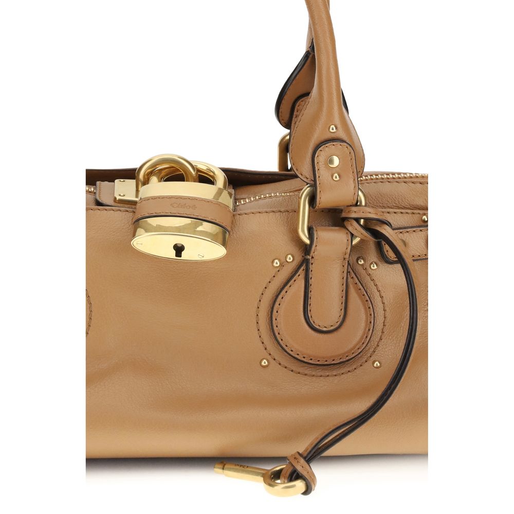 Bolso de hombro Chloé de cuero de búfalo marrón