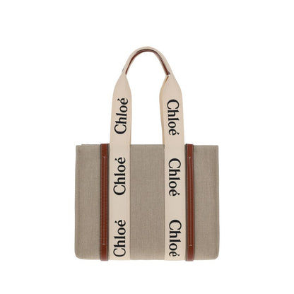 Bolso Bandolera Woody Chloé Ligero Y Estructurado En Lino Beige