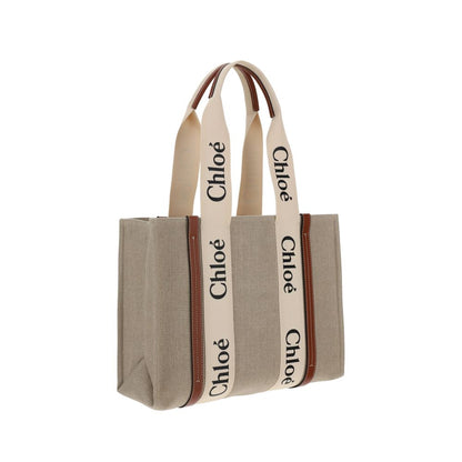 Bolso Bandolera Woody Chloé Ligero Y Estructurado En Lino Beige