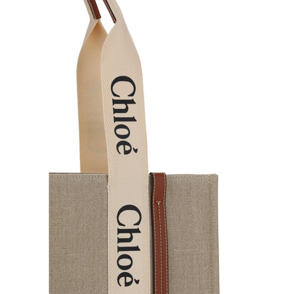 Bolso Bandolera Woody Chloé Ligero Y Estructurado En Lino Beige