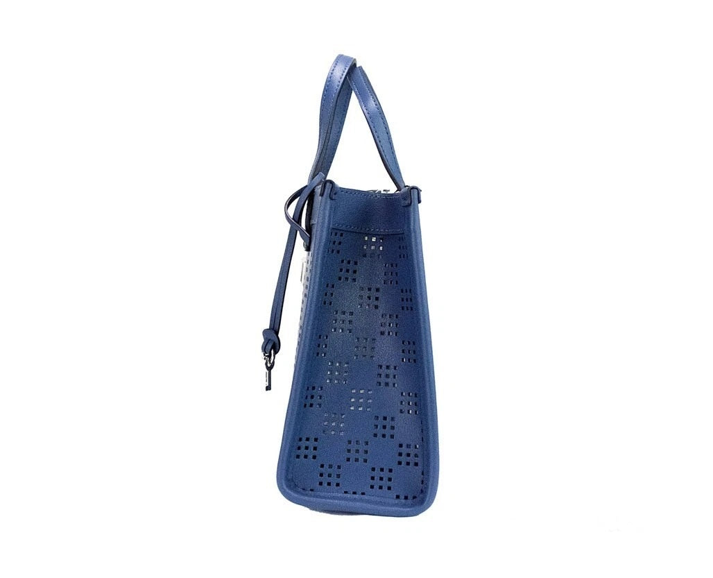 Marc Jacobs Mini Grind Perforated Leather Crossbody Bag Blue Sea