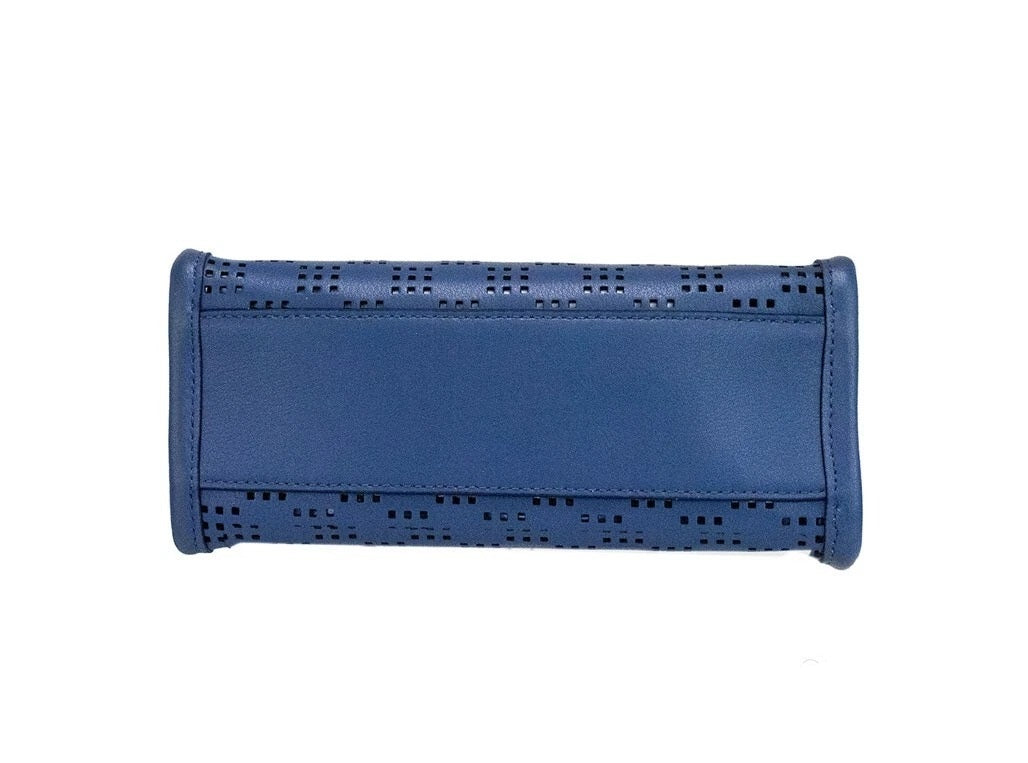 Marc Jacobs Mini Grind Perforated Leather Crossbody Bag Blue Sea