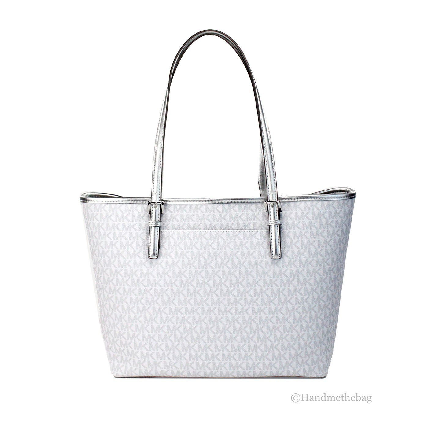 Michael Kors Jet Set Travel Girls Bolso Tote Mediano Signature Carryall Blanco MK