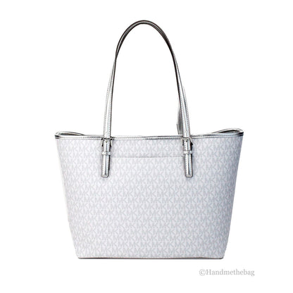Michael Kors Jet Set Travel Girls Bolso Tote Mediano Signature Carryall Blanco MK