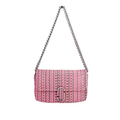 Bolso Bandolera Marc Jacobs En Cuero Rosa Neón Estilo J Marc Monograma