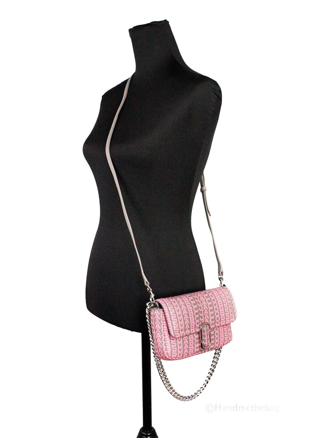 Bolso Bandolera Marc Jacobs En Cuero Rosa Neón Estilo J Marc Monograma