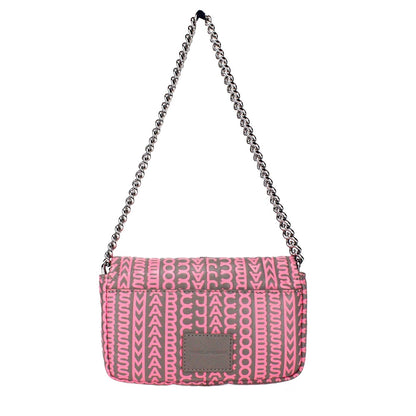 Bolso Bandolera Marc Jacobs En Cuero Rosa Neón Estilo J Marc Monograma