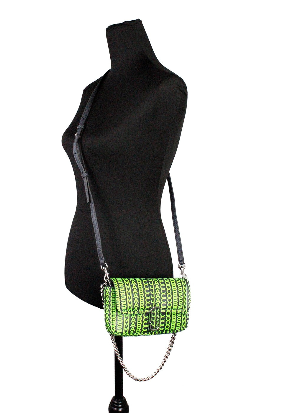 Bandolera Marc Jacobs De Cuero Con Monograma Verde Neón J Marc Mini