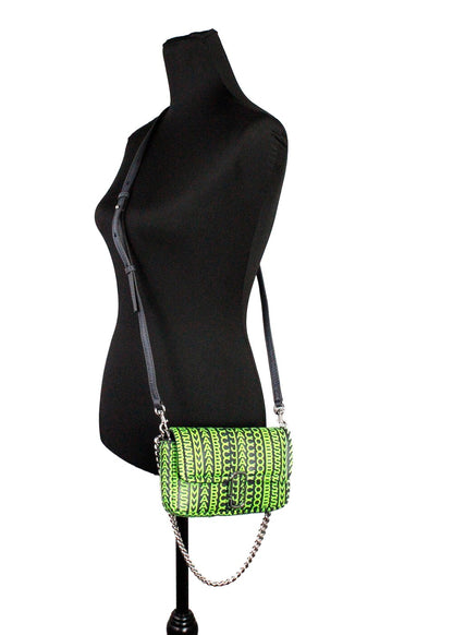 Bandolera Marc Jacobs De Cuero Con Monograma Verde Neón J Marc Mini
