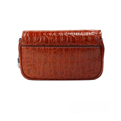 Sac bandoulière Marc Jacobs The Mini Shoulder Bag en cuir embossé marron épicé