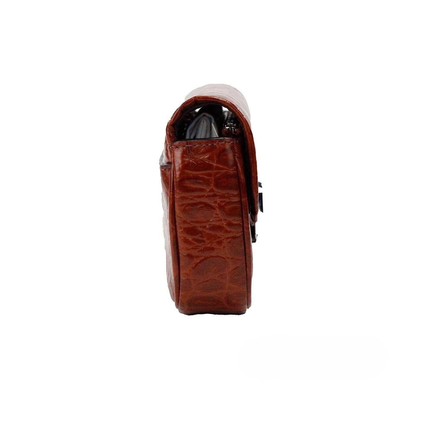 Sac bandoulière Marc Jacobs The Mini Shoulder Bag en cuir embossé marron épicé