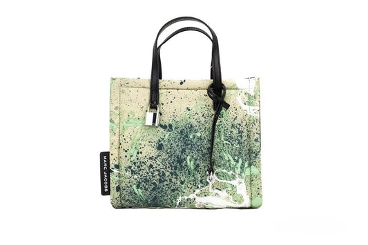 Bolso de mano cruzado de nailon con estampado de salpicaduras de pintura multicolor verde Marc Jacobs Mini