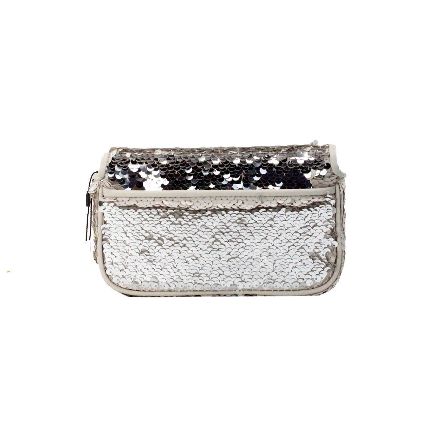 Sac porté épaule Marc Jacobs The Mini J Marc en sequins crème