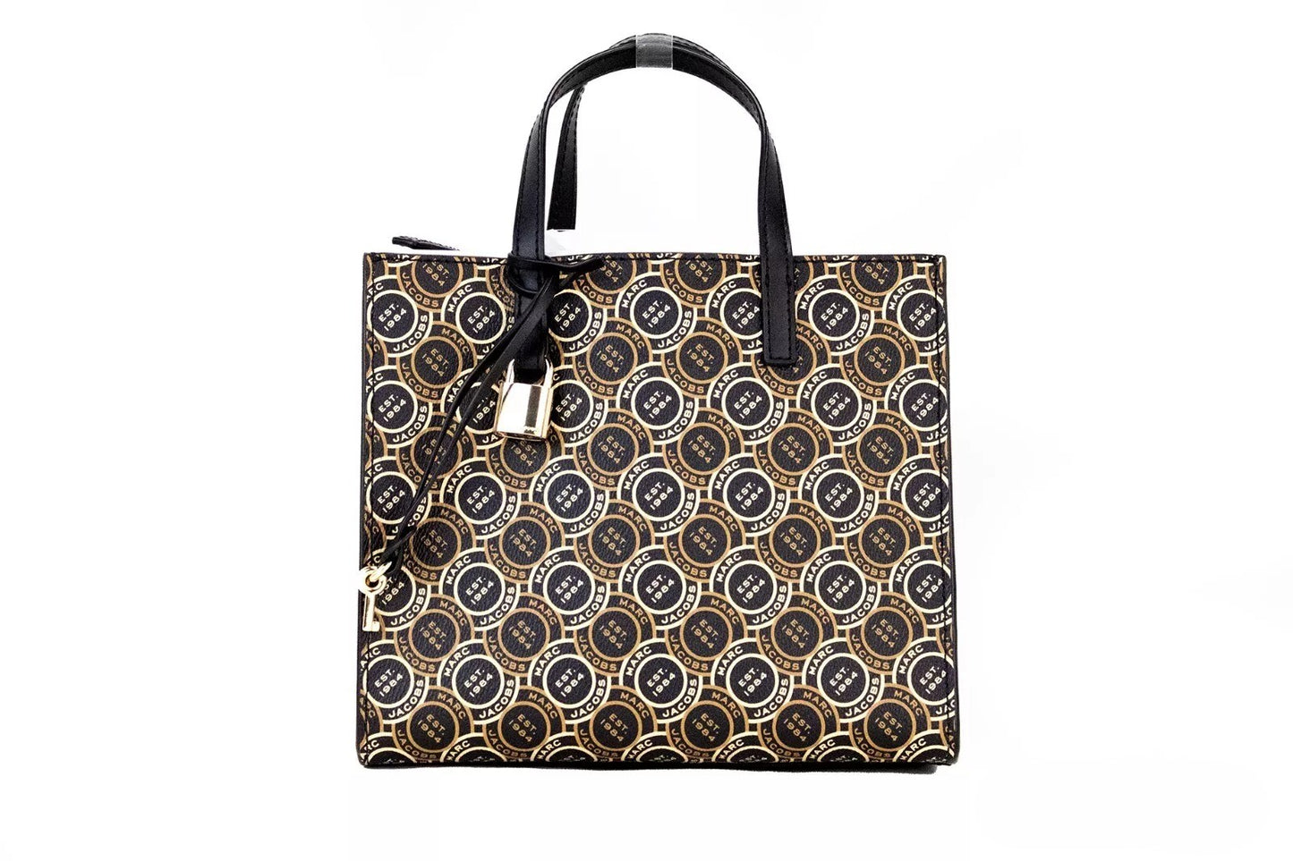 Bolso tote mini con bandolera Marc Jacobs Grind Signet de cuero estampado