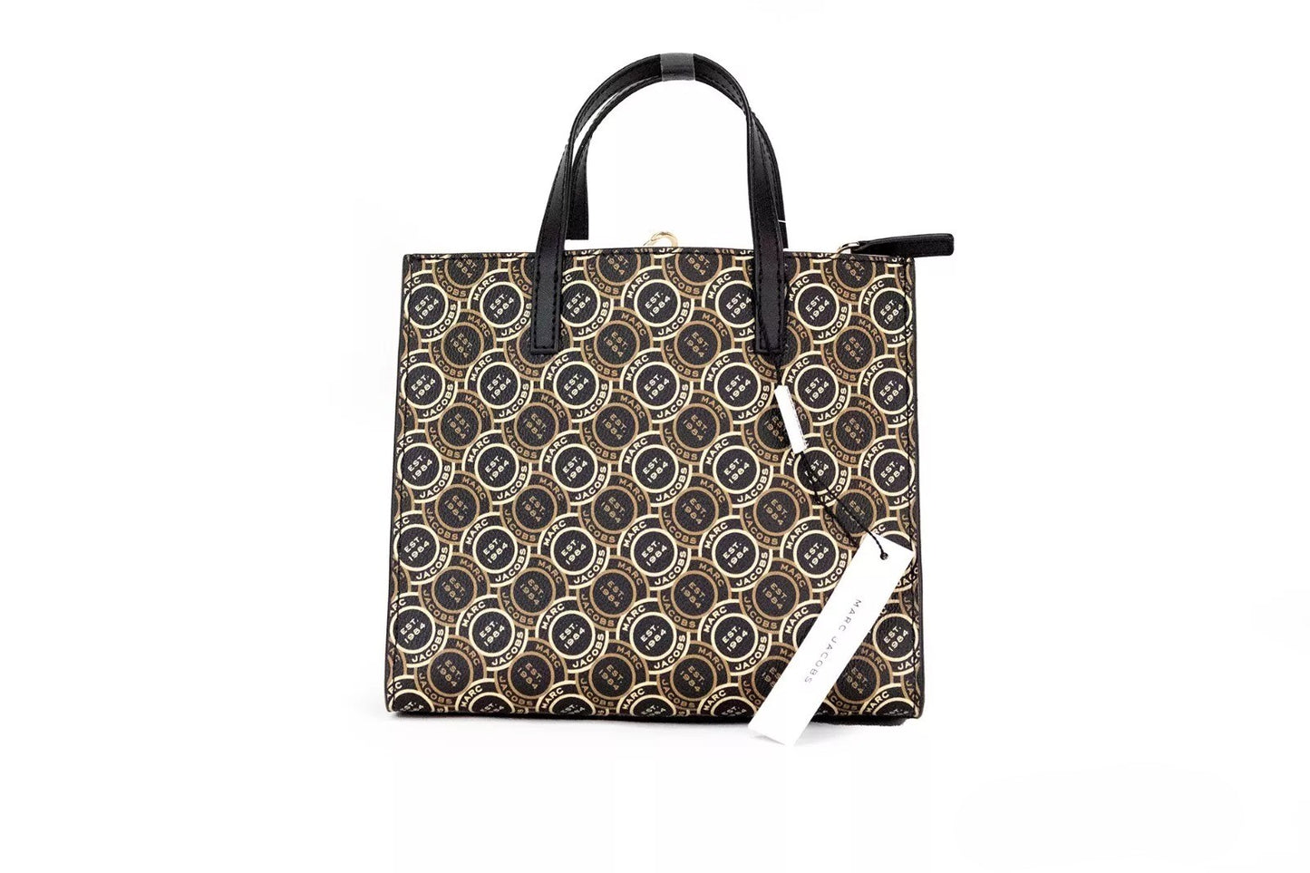 Bolso tote mini con bandolera Marc Jacobs Grind Signet de cuero estampado